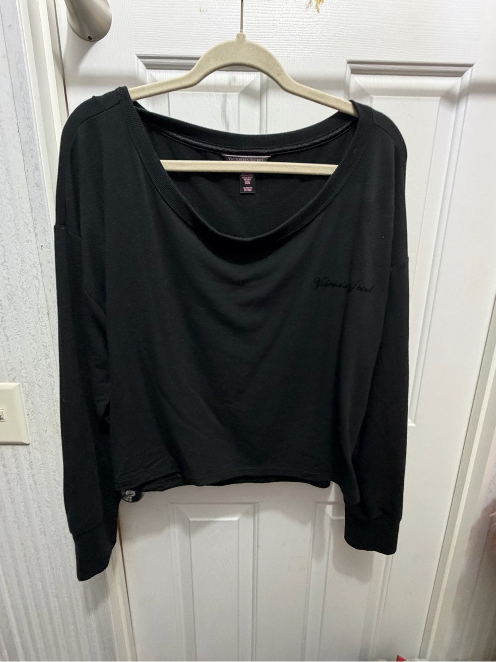 Victoria's Secret Black Scoop Neck Long Sleeve Pullover